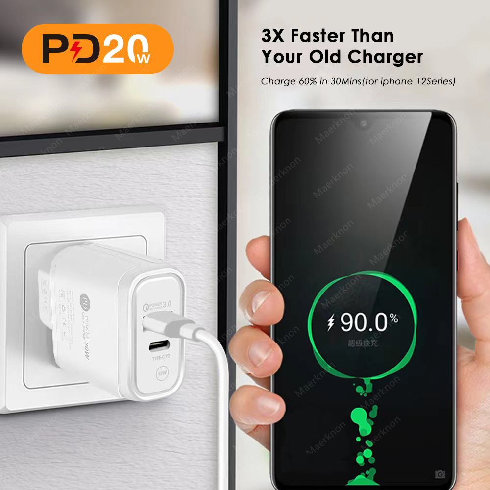 20W USB Type C Charger Fast Phone Charging Wall Adapter USB Quick Charge QC 3.0 PD For iPhone 13 12 Pro Xiaomi Samsung