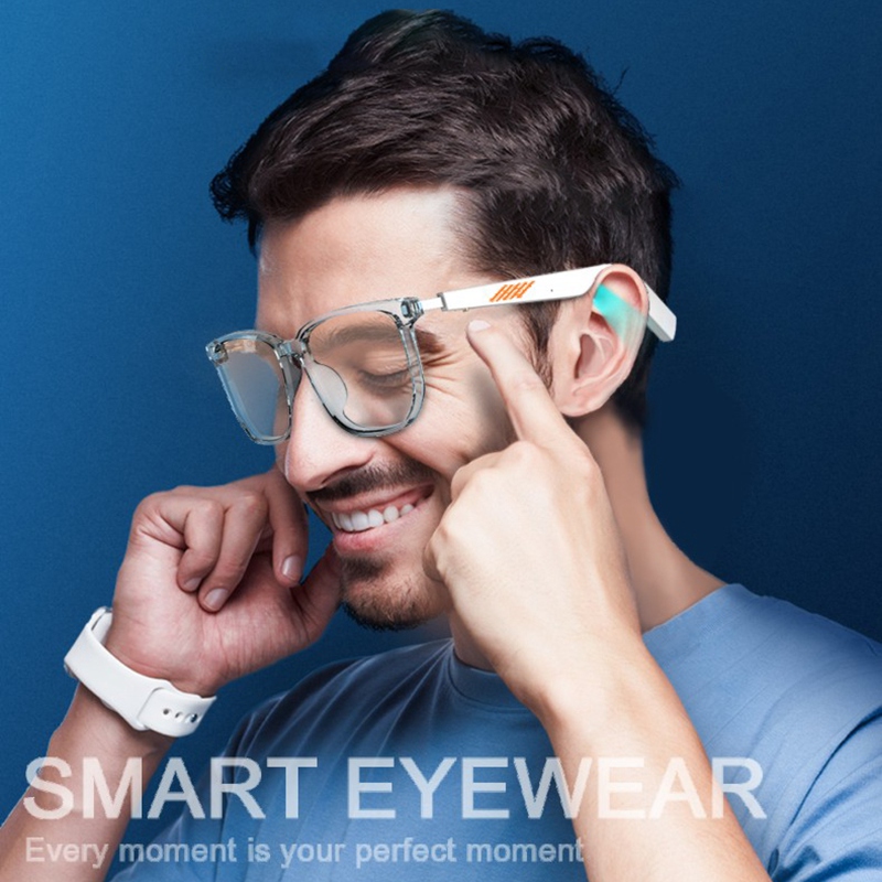 Smart Glasses Intelligente Bluetooth 5.0 Eyewear TWS Wireless Waterproof Earphones -Blue Polarized Lens Sunglasses