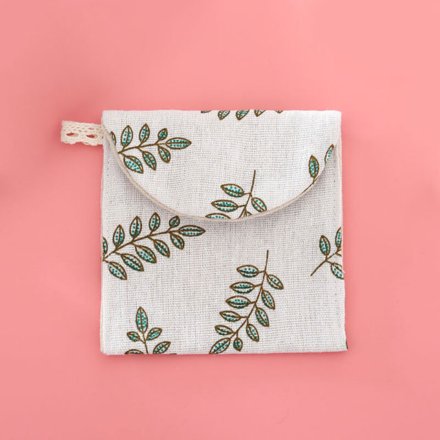 Cartoon Printed Linen Fabric Pouch Bags Coin Purse Women Card Wallet Mini Tote Bags For Travel Christmas Gifts Bag Pouch