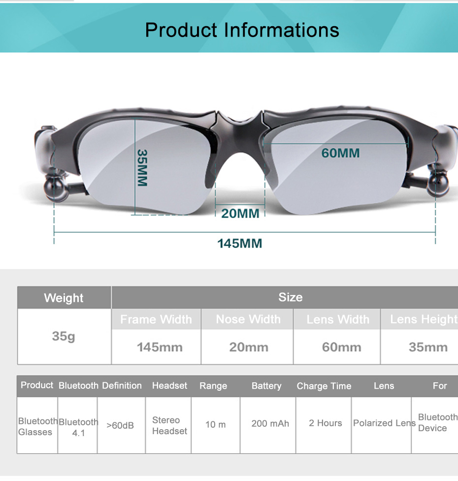 Polarized Cycling Glasses Bluetooth Men Motorcycling Sunglasses MP3 Phone Bicycle Outdoor Sport Running Eyewear
