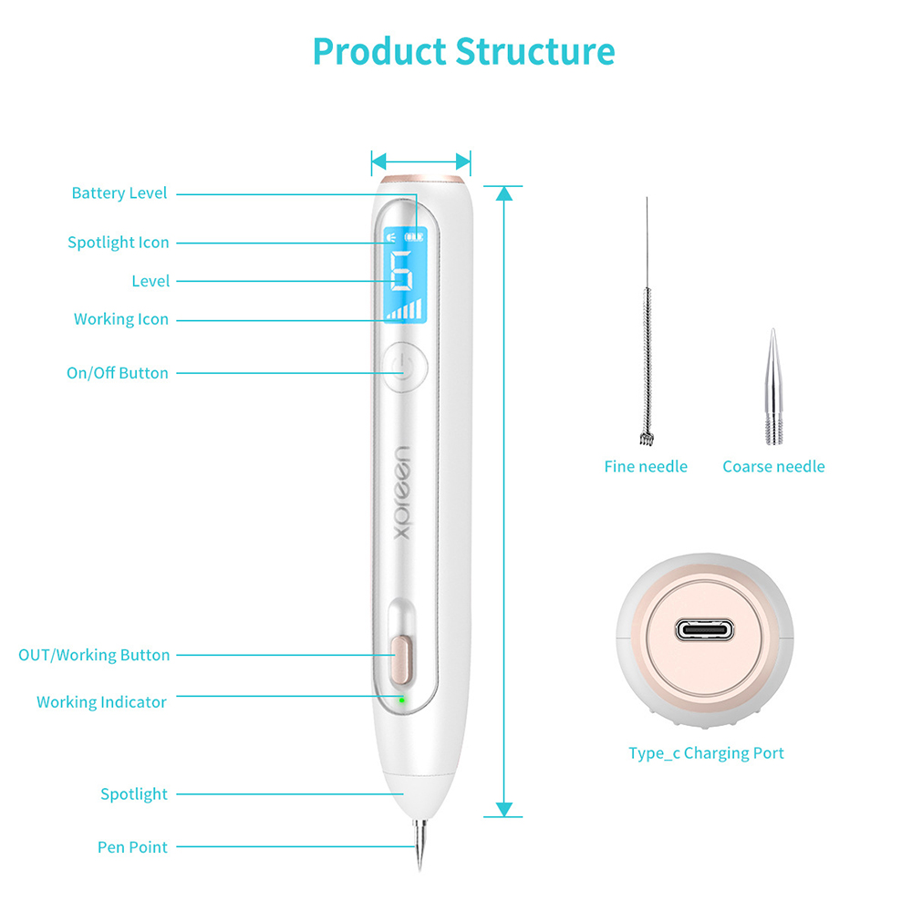 Portable Wireless Laser Freckle Removal Machine Skin Mole Dark Spot Remover for Wart Tag Tattoo Removal Pen Salon Face Beauty