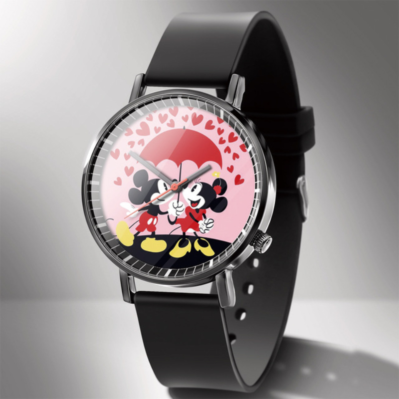 children's watch soft strap black shell fashion cute male and female couple Wrist watch