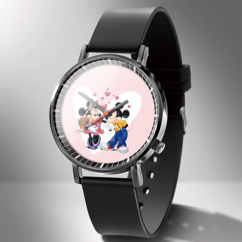 children's watch soft strap black shell fashion cute male and female couple Wrist watch
