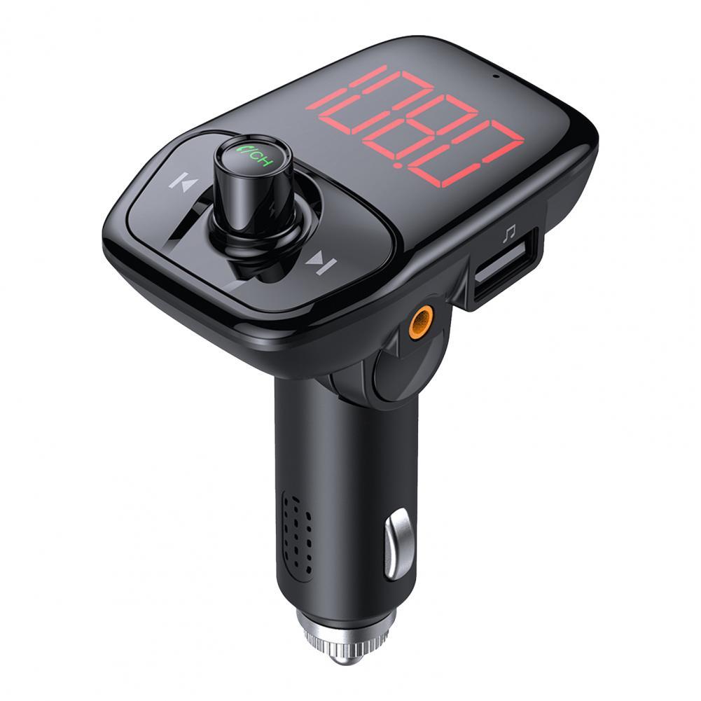 Bluetooth-compatible Player Handsfree Support U Disk TF Card Black Large Screen Display AUX MP3 Charger FM Modulator for Car