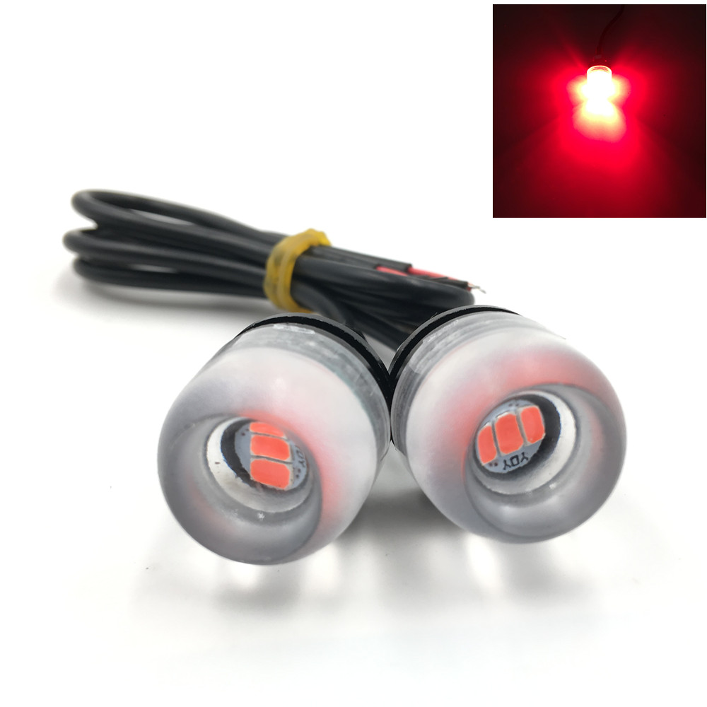 2X 3SMD 5630 LED Eagle Eye Lamp Red White Yellow Blue Car DRL Daytime Running Driving Signal Light Bulb 12V