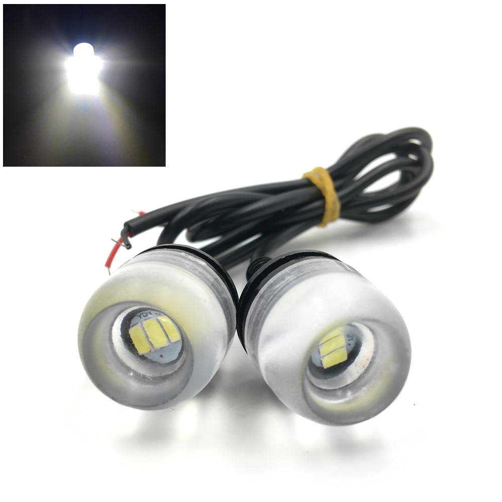 2X 3SMD 5630 LED Eagle Eye Lamp Red White Yellow Blue Car DRL Daytime Running Driving Signal Light Bulb 12V