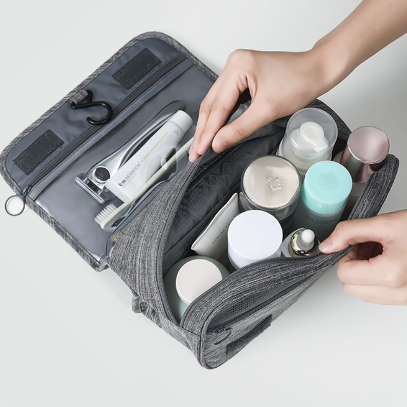 Waterproof Foldable Cosmetic Bag Women Travel Makeup Bag Toiletries Organizer Hanging Dry Wet Separation Storage Bag Can hang