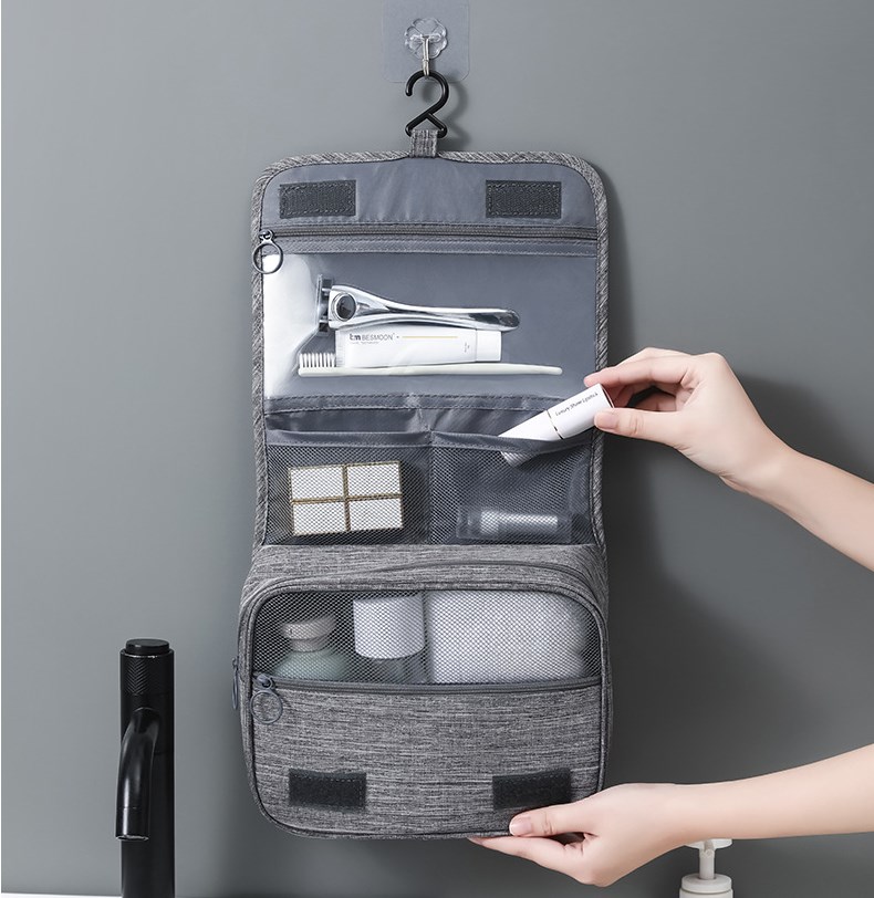 Waterproof Foldable Cosmetic Bag Women Travel Makeup Bag Toiletries Organizer Hanging Dry Wet Separation Storage Bag Can hang