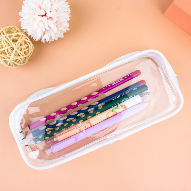 Women's Cosmetic Bag Transparent  Travel Accessories Makeup Zipper Bag Waterproof for Girl Student PVC Brush Pencil Case Pouch