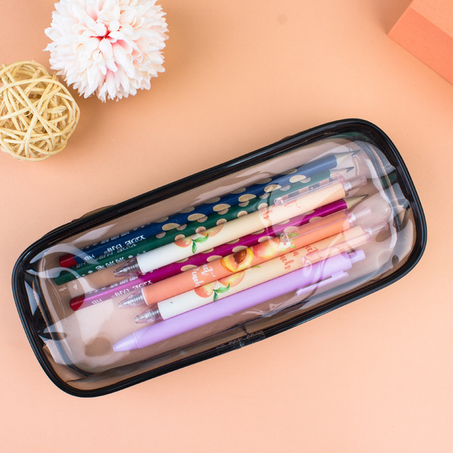 Women's Cosmetic Bag Transparent  Travel Accessories Makeup Zipper Bag Waterproof for Girl Student PVC Brush Pencil Case Pouch