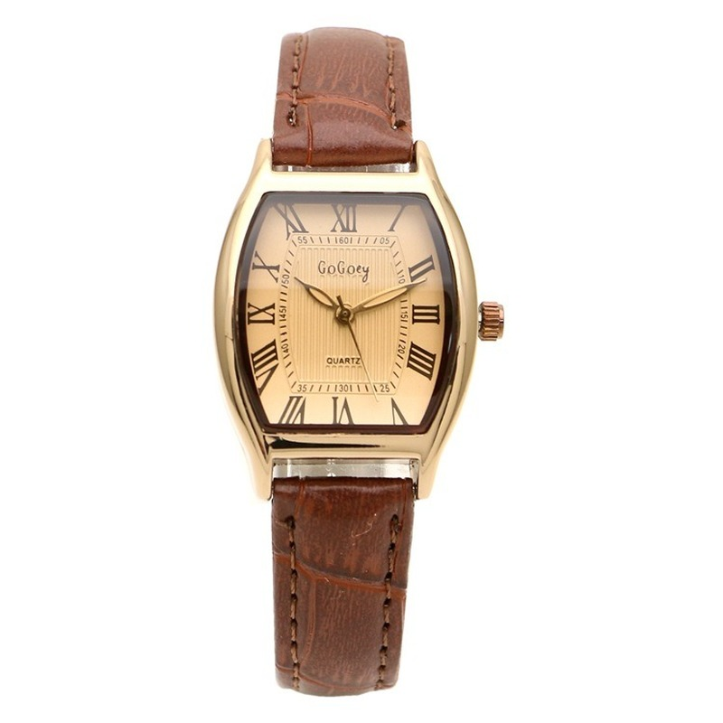 Retro Brown Women Watches Ladies Vintage Leather Watch