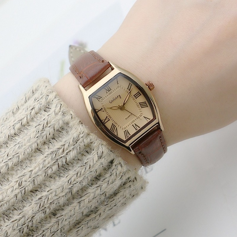 Retro Brown Women Watches Ladies Vintage Leather Watch