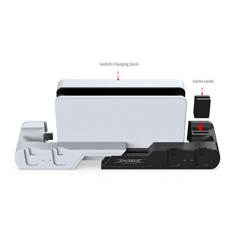 4 Port Charger For Nintendo Switch Oled JoyCon Controller Gamepad Charging Dock Station Base Support Stand Holder Accessories