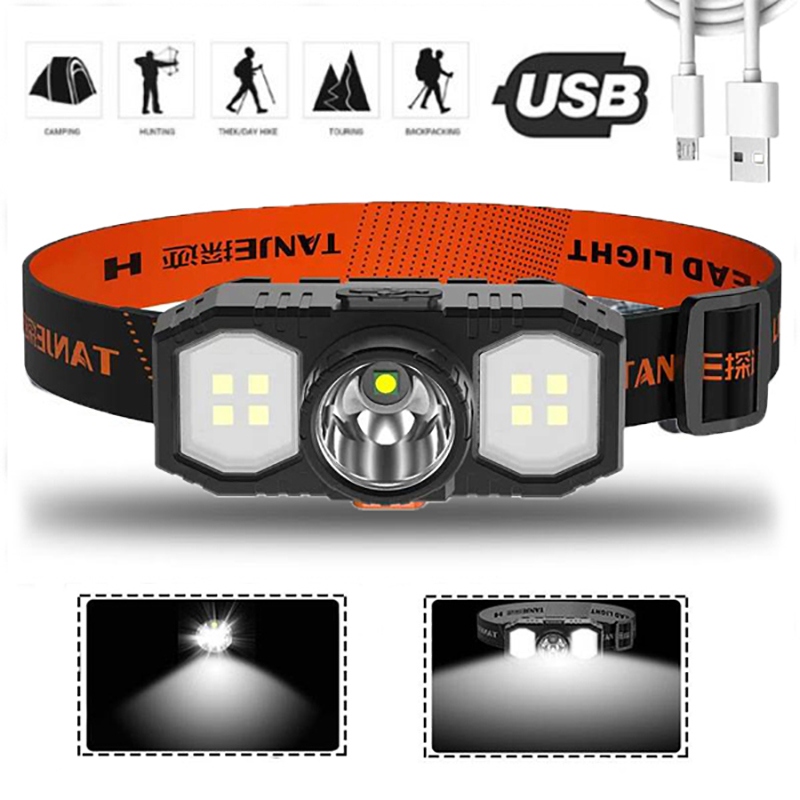 LED Powerful Headlamp USB Rechargeable Super Bright Torch Outdoor Camping Fishing Portable Lantern  Head Lamp