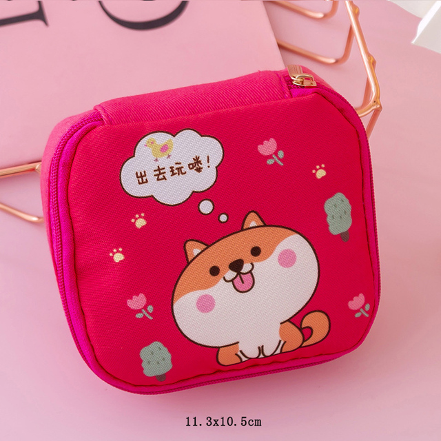 Lady Cosmetic Bag Lipstick Holder Organizer Cute Tampon Storage Bag Women Sanitary Pad Pouch Napkin Towel Makeup Bag Organizer