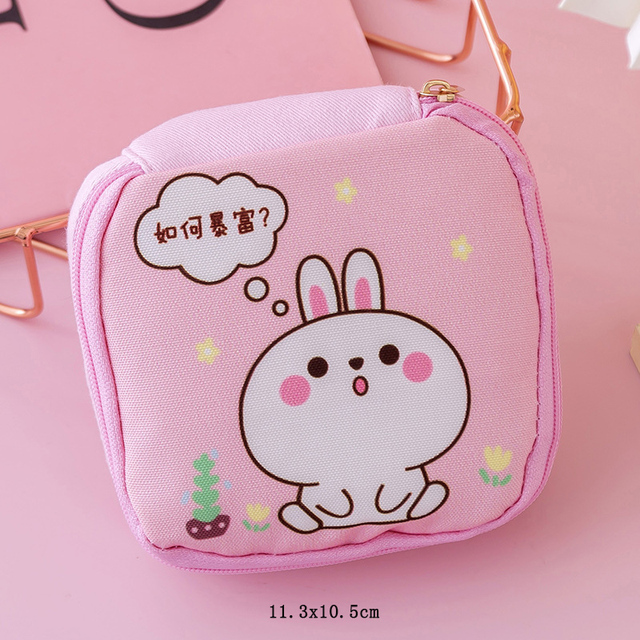 Lady Cosmetic Bag Lipstick Holder Organizer Cute Tampon Storage Bag Women Sanitary Pad Pouch Napkin Towel Makeup Bag Organizer