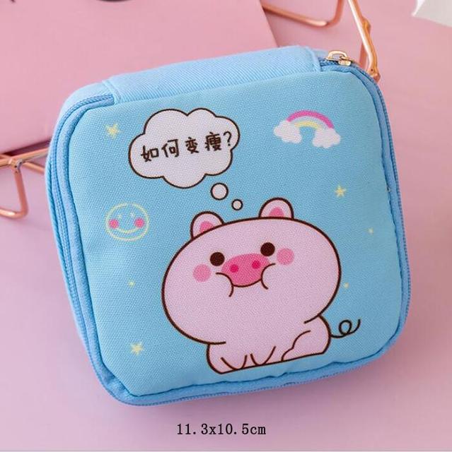 Lady Cosmetic Bag Lipstick Holder Organizer Cute Tampon Storage Bag Women Sanitary Pad Pouch Napkin Towel Makeup Bag Organizer