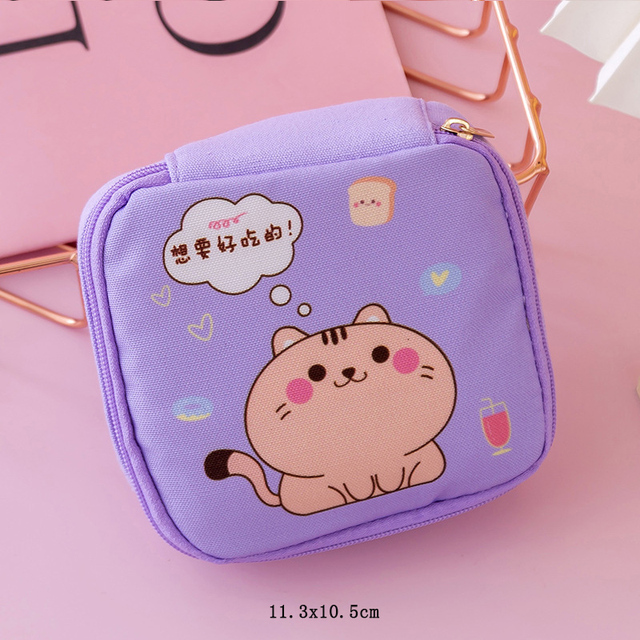 Lady Cosmetic Bag Lipstick Holder Organizer Cute Tampon Storage Bag Women Sanitary Pad Pouch Napkin Towel Makeup Bag Organizer