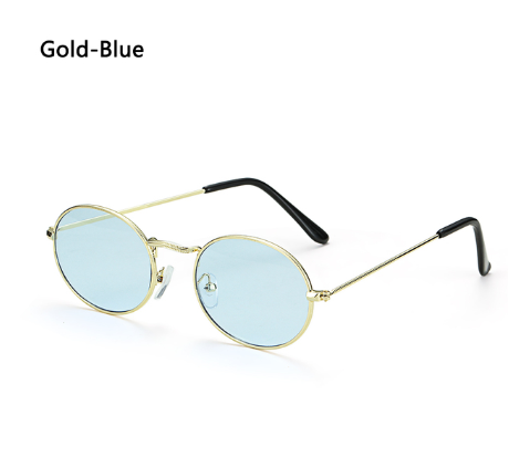 Women Female Oval Sunglasses Eyewear Driver Goggles Gold Small Retro Vintage Sexy Round Sunglasses Frame Cycling Accessories