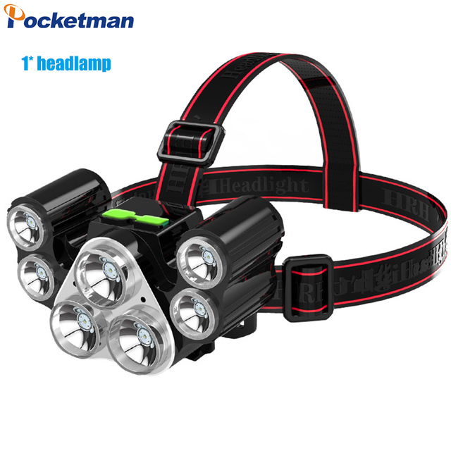 Ultra Bright 7 LED Headlamp USB Rechargeable Headlight White/Red Light 4 Switch Modes Head Lamp Waterproof Head Torch