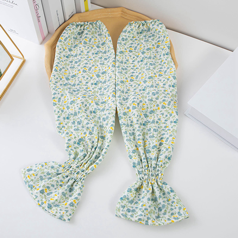 Sport Arm Sleeves Ice Silk Sunscreen Sun Protect Anti-Slip Sleeve Loose Floral Women Gloves Outdoor Driving Cycling