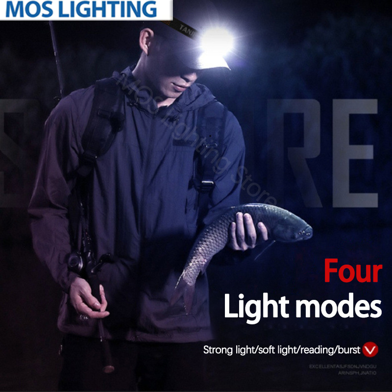 New LED Dual Light Source Glare Headlight Cob Outdoor Waterproof Headlamp Night Fishing Maintenance Cycling Night Running Patrol