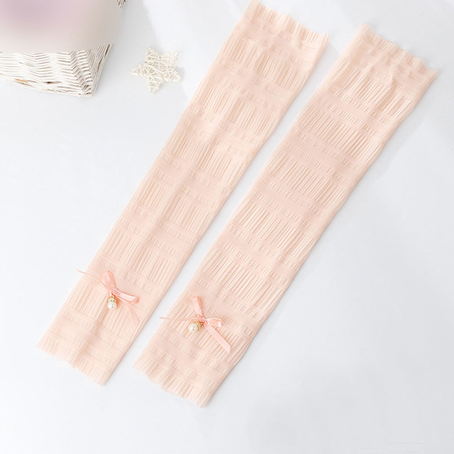 1 pair Sunscreen Driving Ice Silk Sleeve Female Long Length  Protection Hand Protector Sleeve Arm Glove Ice Sleeve Outdoor
