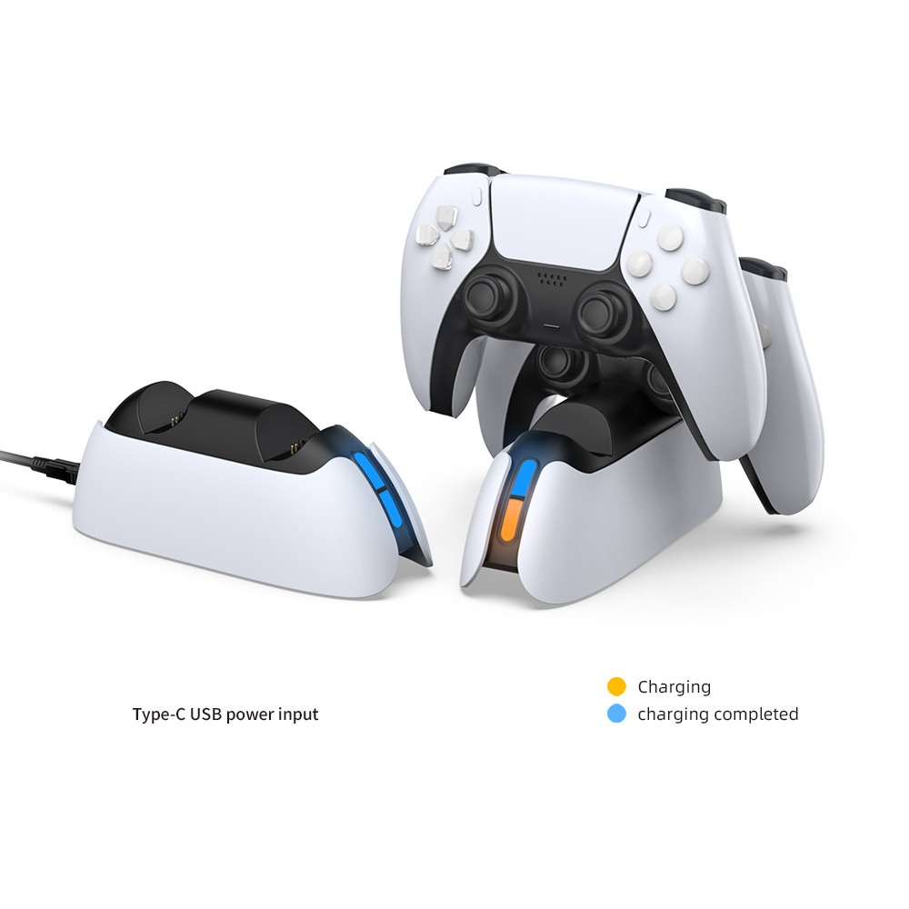 1PC Dual Controller Charger Dock for PS5 Wireless Controller Station Fast Charging Dock with Indicators for PS5 Gamepad