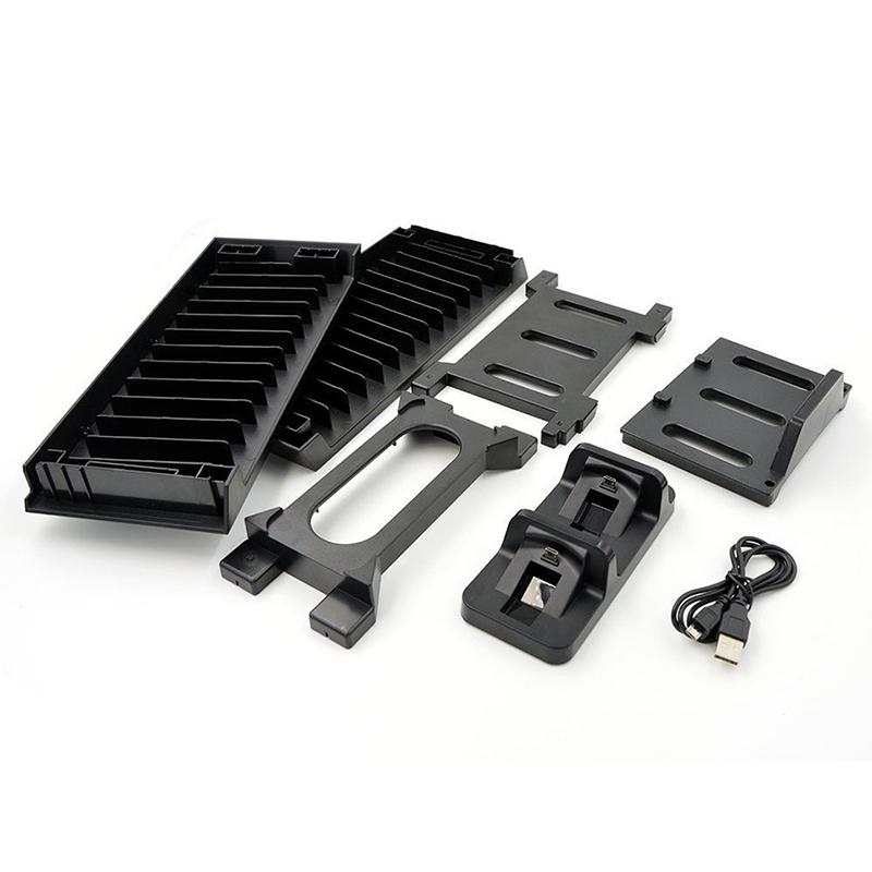 Game Disk Tower Vertical Stand For PS4 Dual Controller Charging Dock Station For PlayStation 4 PRO Slim