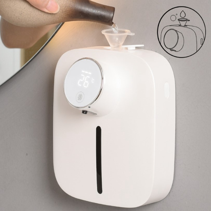 Soap Dispenser Wall-mounted Rechargeable Temperature Display Liquid Soap Dispensers Automatic Foam Hand Sanitizer Machine