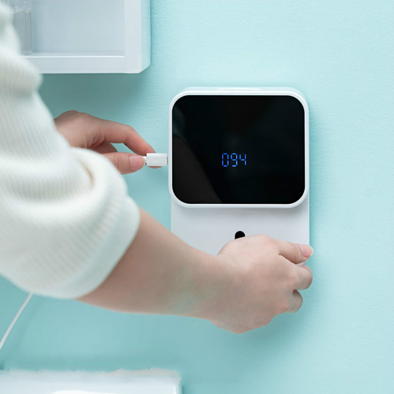 Soap Dispenser Wall-mounted LED Screen Hand Washer Automatic Induction Foam Infrared Smart Hand Sanitizer Machine
