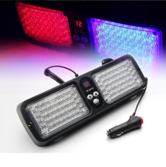 Car Truck 86 LED Windshield Emergency Hazard Warning Flashing lamp Police Strobe Lights Sun visor panel DC 12V 12 Modes