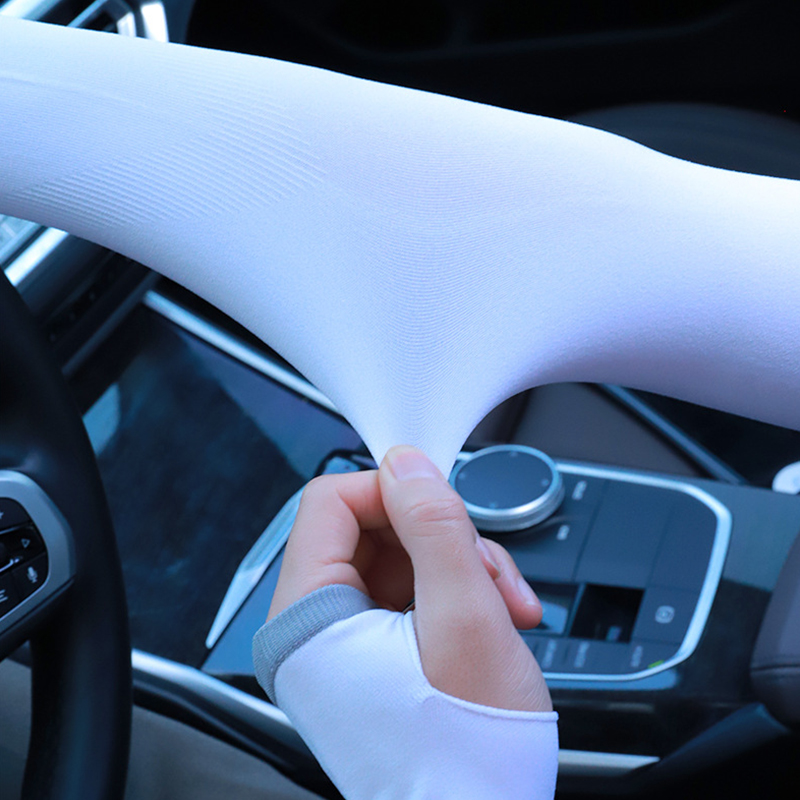 1pair Sun Protection Sleeves Summer Cool Ice Sleeves Hand Sleeves Ice Silk Arm Guards Arm Sleeves Thin Section Riding Driving