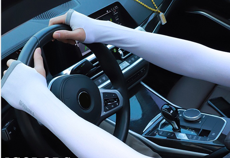 1pair Sun Protection Sleeves Summer Cool Ice Sleeves Hand Sleeves Ice Silk Arm Guards Arm Sleeves Thin Section Riding Driving