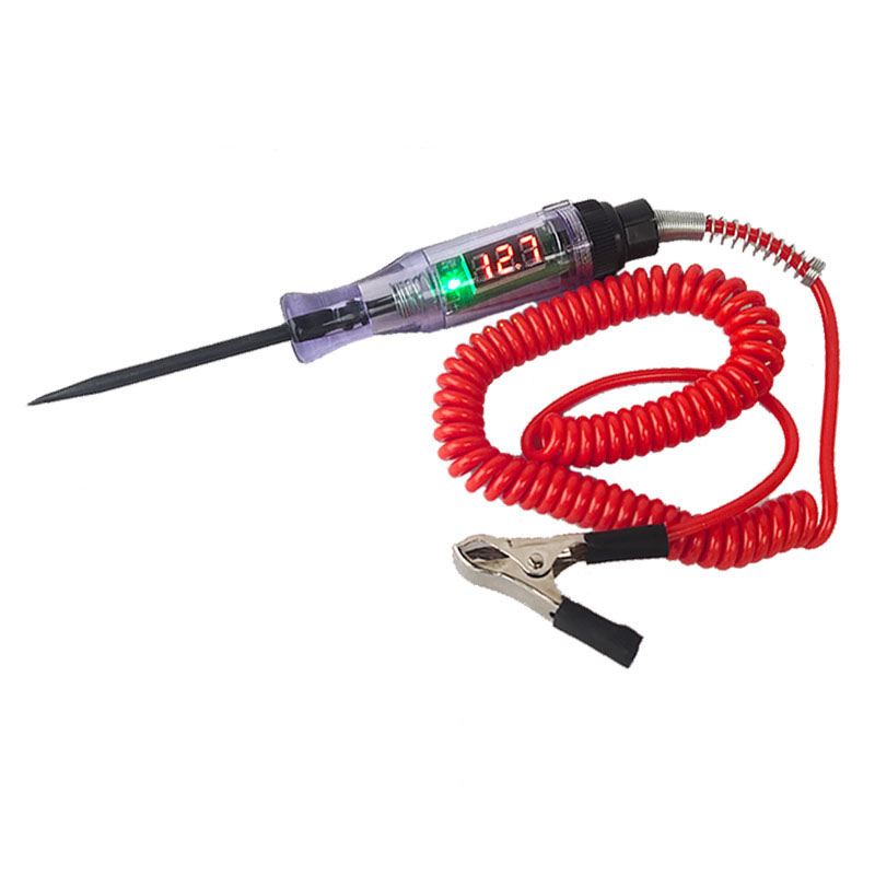 DC Car Truck Voltage Circuit Tester Digital Display Long Probe Pen Light Bulb Automobile Diagnostic Tools Auto Repair
