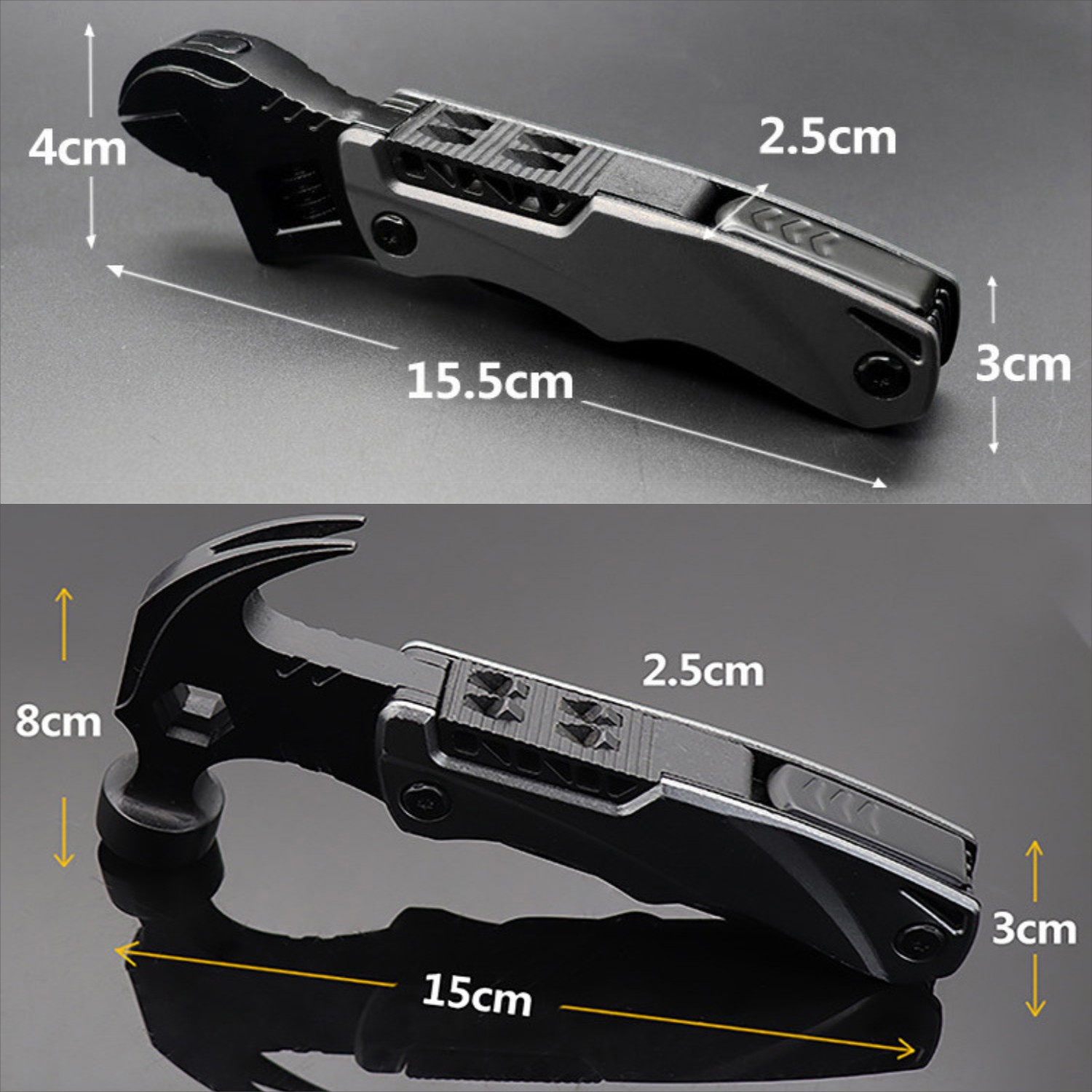 Multi Outdoor Camping Tools Adjustable Wrench/Car Multi-function Lifesaving Hammer Mini Pockets Multifunctional Tool