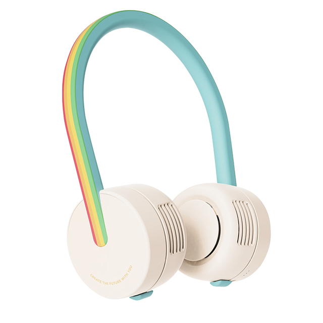 Mini Portable Bladeless Neck Fan USB Rechargeable Mute Fans for Kids Children Cute Cooling Fan Summer Outdoor Hanging Air Cooler