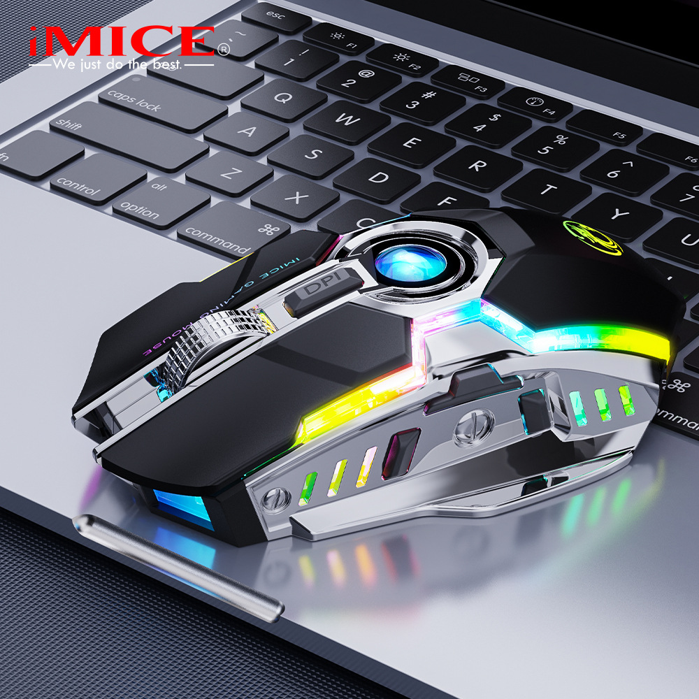 Imice Factory Direct Supply 7 Key 2.4G Mute Charging RGB Streamer Horse Running Wireless Gaming Electronic Sports Mouse