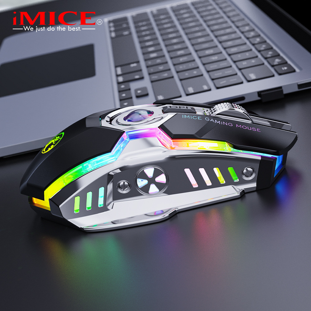 Imice Factory Direct Supply 7 Key 2.4G Mute Charging RGB Streamer Horse Running Wireless Gaming Electronic Sports Mouse