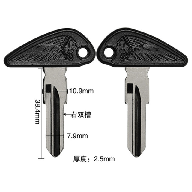 1pcs Blank Key Motorcycle Replace Uncut Keys For INDIAN ROADMASTER SCOUT ROADMASTE BOBBER FTR1200 LIMITED FTR RALLY 2018