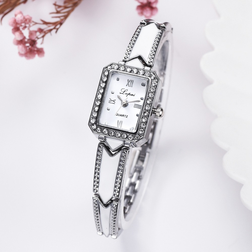 Rhinestone Rectangle Watches Women Quartz Bracelet Watches