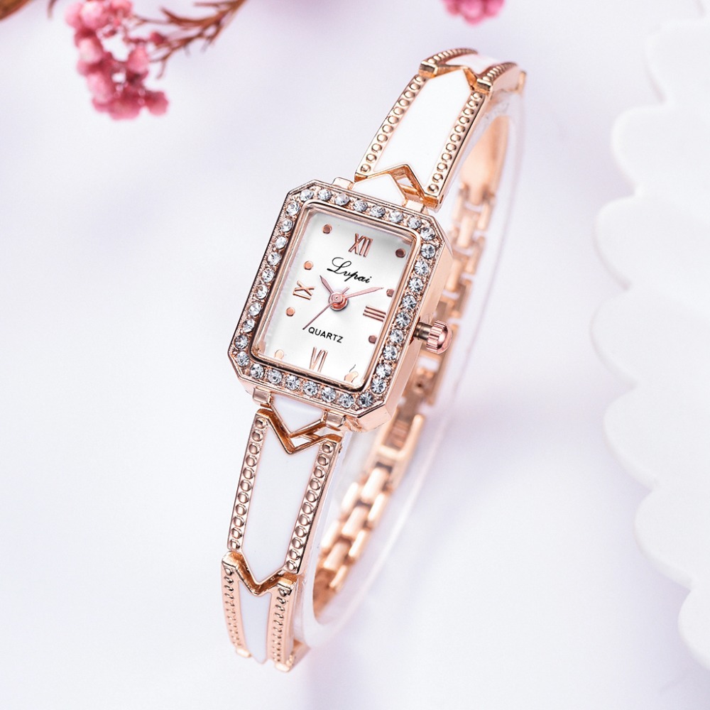 Rhinestone Rectangle Watches Women Quartz Bracelet Watches