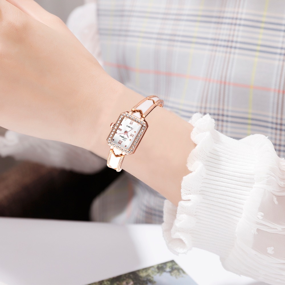 Rhinestone Rectangle Watches Women Quartz Bracelet Watches