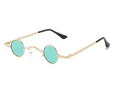 Vintage Rock Punk Man Sunglasses Classic Small Round Sunglasses Women Wide Bridge Metal Frame Black lens Driving Eyewear