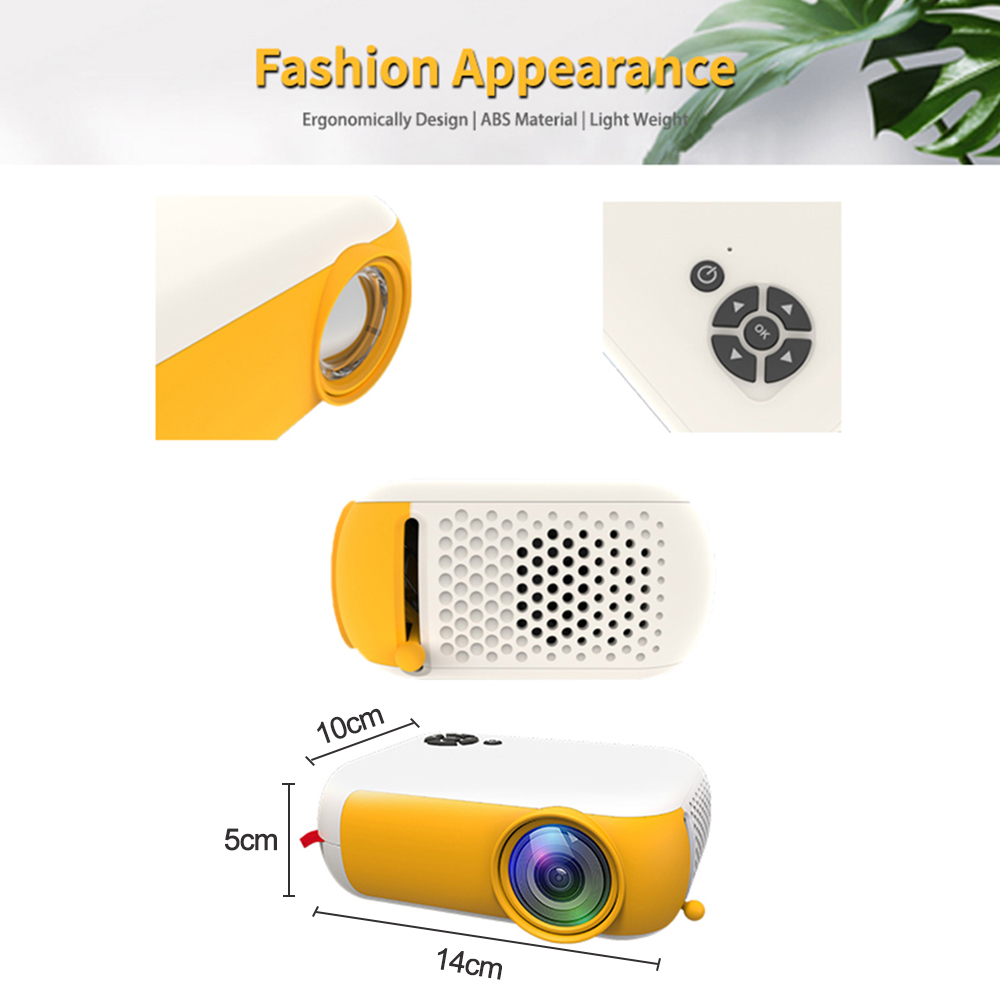 LED Mini Projector 480x360P Support 1080P Full HD HDMI-Compatible USB Video Audio Portable Home Media Video Player