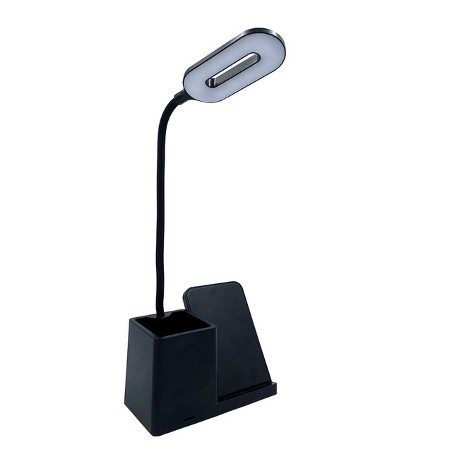 Desk Lamp Phone Wireless Charging With Pen Holder Led Table Lamp Stepless Dimming Study Office Light Bedside Table Light