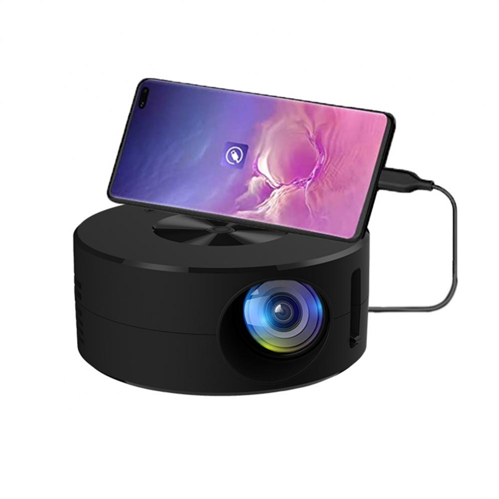 YT200 Black LED Mobile Video Projector Support 1080P Home Theater Media Player Kids Home Wired Same Screen Projector
