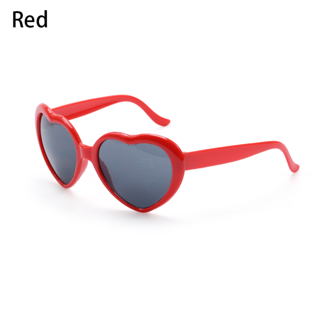 Love Heart-shaped Special Effects Glasses Watch The Lights Change to Heart Shape At Night Diffraction Glasses Fashion Sunglasses