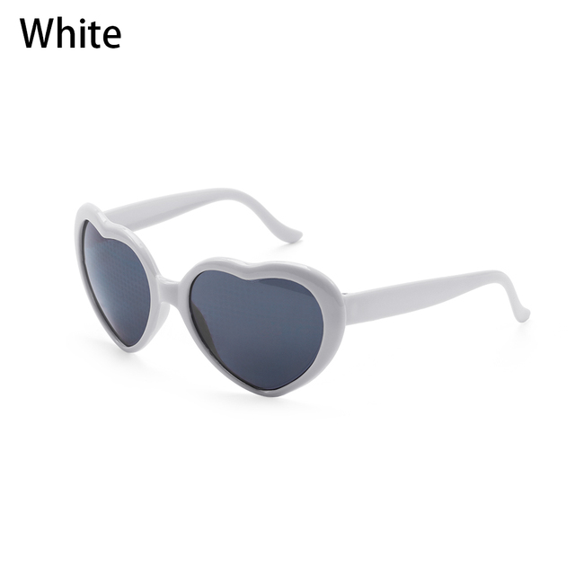 Love Heart-shaped Special Effects Glasses Watch The Lights Change to Heart Shape At Night Diffraction Glasses Fashion Sunglasses