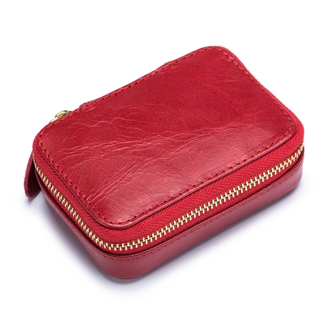 Women Mini Travel Lipstick Makeup Bag with Mirror Female Casual Cosmetic Holder Purse Solid Color Toiletry Storage Organizer Bag